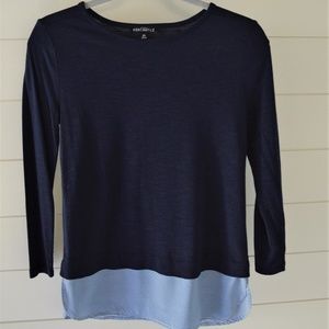 JCrew Navy Shirt with Striped Detail